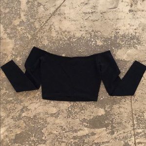 American apparel long sleeve off shoulder crop